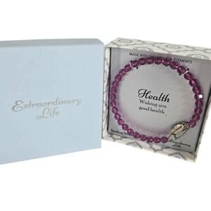 Extraordinary Life Health Bracelet .925 Silver Purple Crystal Wishin Good Health